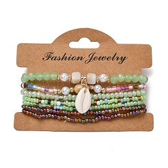 Braccialetti elasticizzati con perline in resina&nbsp;BJEW-Z169-01D