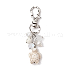 Pendentifs décoratifs en turquoise synthétique en forme de tortue de mer&nbsp;HJEW-JM03009-04