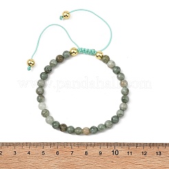 Bracelets ajustables en perles de jade naturel du Myanmar/jade birman pour femmes et hommes&nbsp;BJEW-JB13973