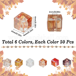 300шт 6 цвета гальванические стеклянные бусины&nbsp;EGLA-SC0001-36C