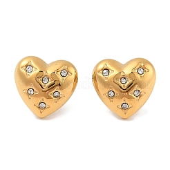 Серьги-гвоздики в форме сердца из нержавеющей стали 304 с ионным покрытием (IP)&nbsp;EJEW-C099-15M