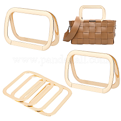 Manico della borsa in lega, accessori per la sostituzione della borsa, rettangolo, oro chiaro, 9.45x6.2x0.2cm, diametro interno: 7.95x4.7 cm
