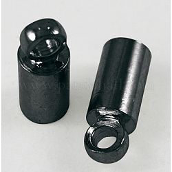 Embouts de cordon en laiton  , embouts, sans nickel, gunmetal, 8x2.8mm, Trou: 1.5mm, 2 mm de diamètre intérieur 