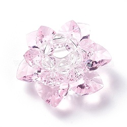 Abalorios de vidrio tejida, abalorios de racimo, loto, rosa perla, 35x19mm, agujero: 8 mm