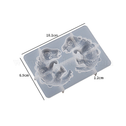 Moules d'affichage en silicone bricolage, moules de résine, pour la résine UV, fabrication de bijoux en résine époxy, motif de dinosaure, 69~72x101x12~16mm