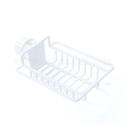 Estante de almacenamiento de grifo de plástico colgante, estante de almacenamiento de esponja de jabón, blanco, 23x15.5x7 cm, diámetro interior: 17x9.5 cm