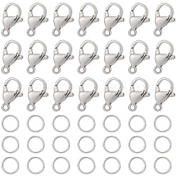 SUNNYCLUE 1 Box 240Pcs Lobster Clasps Lobster Clasp Bulk 304 Stainless Steel Lobster Claw Clasps Necklace Bracelet Clasp Fasteners Hook Lobster Claw Clasp for Jewelry Making Women DIY Craft Supplies