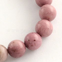 Natur Rhodonit Perlen Stränge, Runde, 8.5 mm, Bohrung: 1.2 mm, ca. 47 Stk. / Strang, 15.5 Zoll