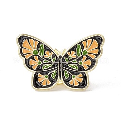 Schmetterlings-Emaille-Pin, Abzeichen aus vergoldeter Legierung für Rucksackkleidung, Sandy Brown, 19.5x31x1.5 mm
