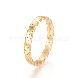 Revestimiento iónico (ip) 304 anillas de acero inoxidable, patrón de mazorcas, dorado, tamaño de 5~9, 15~19mm