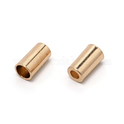 Extremos del cable de aleación de zinc, tapas de los extremos, columna, dorado, 14x7.5mm, agujero: 4 mm, diámetro interior: 6 mm