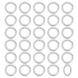 Benecreat 30pcs 304 anneaux de liaison en acier inoxydable, texturé, anneau rond, couleur inoxydable, 15x0.8mm, diamètre intérieur: 11 mm