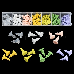70 pièces 7 couleurs poussoirs d'oreilles en silicone, dos d'oreille, pour faire des boucles d'oreille, couleur mixte, 11x8x8mm, Trou: 0.7mm, 10 pcs / couleur