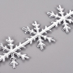 Spitzenbesatz in Schneeflockenform, Polyester-Spitzenband, für Weihnachtsdekoration, Silber, 26 mm, ca. 10 m / Rolle