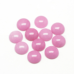 Натурального белого нефрита кабошонов, окрашенные, полукруглые / купольные, ярко-розовый, 10x4~5 мм