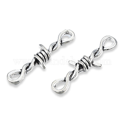 Tibetan Style Alloy Connector Charms, Cadmium Free & Lead Free, Knot, Antique Silver, 33.5x10.5x4.5mm, Hole: 2.5x4mm, about 650pcs/1000g