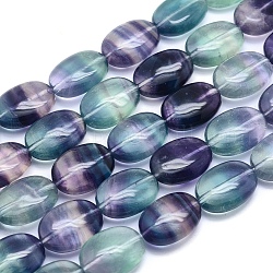 Natürlichen Fluorit Perlen Stränge, Oval, 18x13x7~7.5 mm, Bohrung: 1 mm, ca. 22 Stk. / Strang, 15.5 Zoll (39.5 cm)