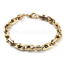 Placage sous vide 304 bracelet chaîne à maillons en acier inoxydable, or, 8-7/8 pouce (22.5 cm)