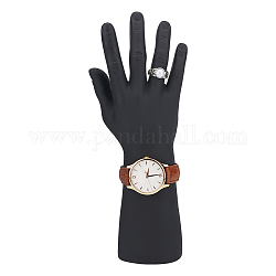 Ph pandahall 1pc liso modelo de mano masculina negro soporte de exhibición estante guante estante de exhibición maniquí manos derechas soporte de exhibición de joyería para anillos pulsera reloj casa venta pequeños negocios, 11.4