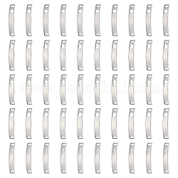 UNICRAFTALE 100pcs 5 Styles 201 Stainless Steel 30mm Long Curved Rectangle Links with Hollow Anchor Heart Pattern Metal Bar Links Connectors Charm for Necklace Jewelry Making