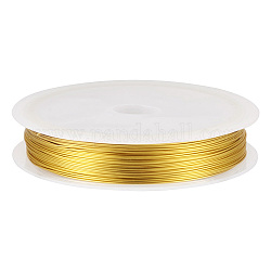 Copper Jewelry Wire, Round, Gold, 24 Gauge, 0.5mm, about 75.46 Feet(23m)/Roll