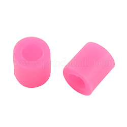 Mini perle melty fondono perline ricariche, tubo, rosa caldo, 3~3.3x2.5~2.6mm, circa 40000pcs/500g