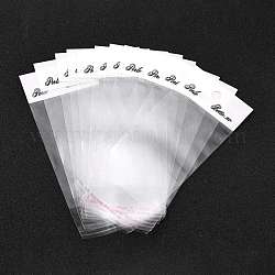 Cellophane Bags, with Word, White, 12x6x0.002cm, Hole: 8mm