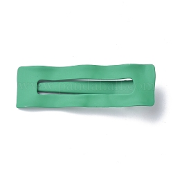 Accessori per capelli fermagli per capelli in alligatore in ferro verniciato a spruzzo, rettangolo, verde mare, 71x22x14.5mm