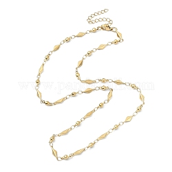 Placcatura ionica (ip) 304 collane a catena con maglie a rombo in acciaio inossidabile da donna, oro, 18.11 pollice (46 cm)