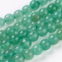 Chapelets de perles en aventurine vert naturel, ronde, vert clair, 6mm, Trou: 1mm