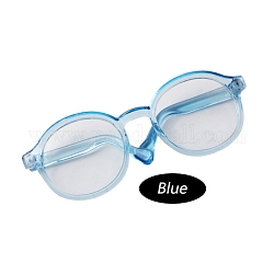 Montura ovalada gafas de plástico accesorios en miniatura muñeca, para 1/3 bjd gafas juguete gafas accesorios, luz azul cielo, 90x56x32mm