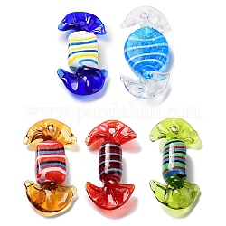 Handmade Lampwork Decoration, Candy, Mixed Color, about 33~37mm wide, 57~59mm long, hole: 2~2.5mm