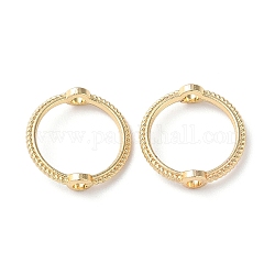 Rack Plating Alloy Bead Frames, Round Ring, Real 14K Gold Plated, 13x3mm, Hole: 1.6mm