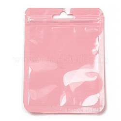 Sacchetti rettangolari in plastica con chiusura a zip yin-yang, sacchetti per imballaggio risigillabili, sacchetto autosigillante, perla rosa, 12x9x0.02cm, spessore unilaterale: 2.5 mil (0.065 mm)