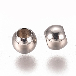 201 Edelstahl-Abstandhalter-Perlen, Flachrund, Edelstahl Farbe, 3x2 mm, Bohrung: 1.6 mm