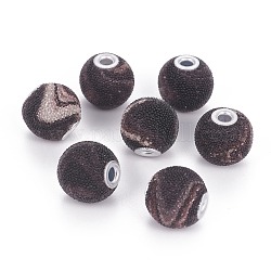 Perles en résine, avec des noyaux en alliage plastifié, ronde, noir, 16x15mm, Trou: 3mm