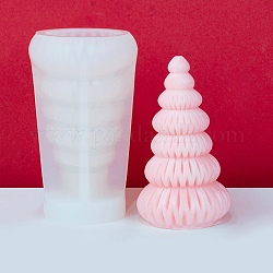 Molde de vela perfumada de silicona diy para árbol de navidad, estilo origami, blanco, 92x54mm, diámetro interior: 38 mm
