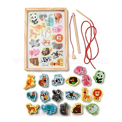 Wooden Magnetic Fishing Games, Montessori Toys, Cognition Game for Toddlers Kids, Educational Preschool Beading Toy Gift, Sea Animal, 32~49x31~52x14mm
