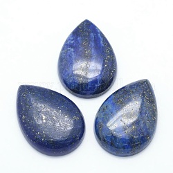Cabochons en lapis lazuli naturel, teinte, goutte , 34~35x24~25x6.5~7mm