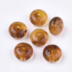 Акриловые бусины, имитация драгоценных камней, рондель, цвет шоколада, 20x11 мм, отверстие : 2.5 мм