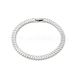 Bracelet de tennis en zircone cubique transparente, 304 bracelet chaîne en acier inoxydable pour femme, couleur inoxydable, 8-5/8 pouce (22 cm)