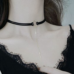 925 подвесные стерлингового серебра ожерелья, с черной полиэфирной нитью, кольцо с прямоугольника, чёрные, золотые