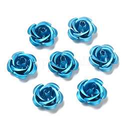 Алюминия бисера, окисление, роза, глубокое синее небо, 15x15x9 мм, отверстие : 1.4 мм