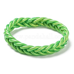 Pulseras elásticas trenzadas con cordón de plástico brillante, verde mar, diámetro interior: 2-3/8 pulgada (6.1 cm)