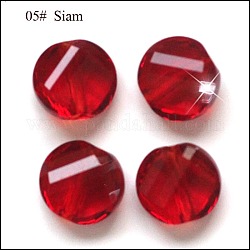 Perles d'imitation cristal autrichien, grade AAA, facette, plat rond, rouge foncé, 8x4mm, Trou: 0.9~1mm