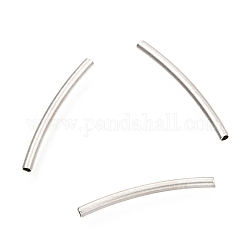 Perlas de tubo de 304 acero inoxidable, cuentas curvas, color acero inoxidable, 20x1.6mm, agujero: 1.2 mm