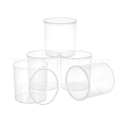 SUPERFINDINGS 5 Pack Transparent Column Plastic Bead Containers with Hinged Lids 8x8.3cm Plastic Organizer Storage Cases for Small Items and Other Craft Projects