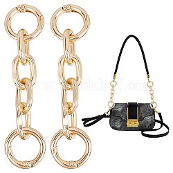 Aluminum Cross Chain Link Bag Strap Extender, with Spring Gate Rings, for Bag Strap Replacement Accessories, Light Gold, 9.7x2.4x1.4cm