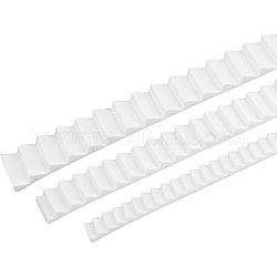 Benecreat 3 pièces 3 style marchepied en plastique modèle de plaque en plastique, pour le matériau de construction de feuille de modèle de bricolage, blanc, 215~220x10~20x3~5mm, 1pc / style