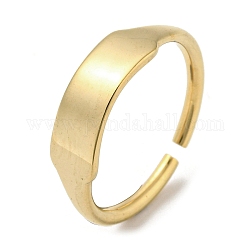 304 anello per polsini aperto rettangolare vuoto in acciaio inossidabile da donna, oro, misura degli stati uniti 6 3/4 (17.1mm)
